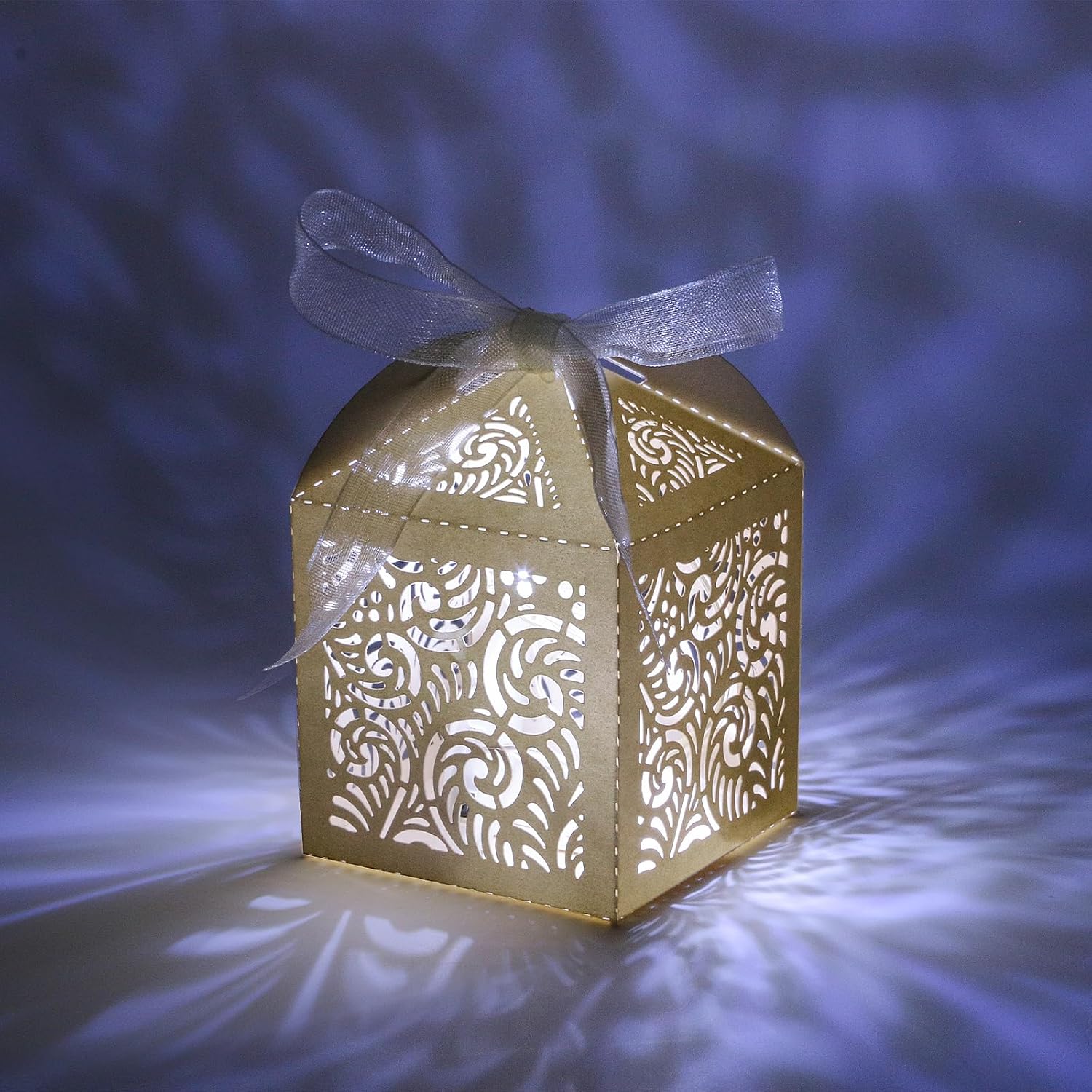 COTOPHER 100Pcs Laser Cut Beige Gift Boxes