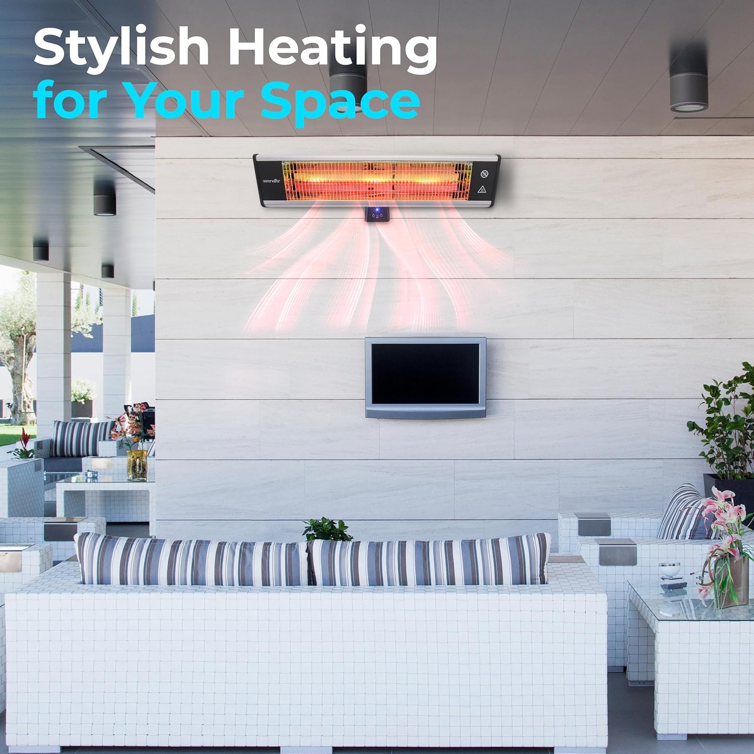 SereneLife Infrared Wall Mount Heater with Remote Control 1500W