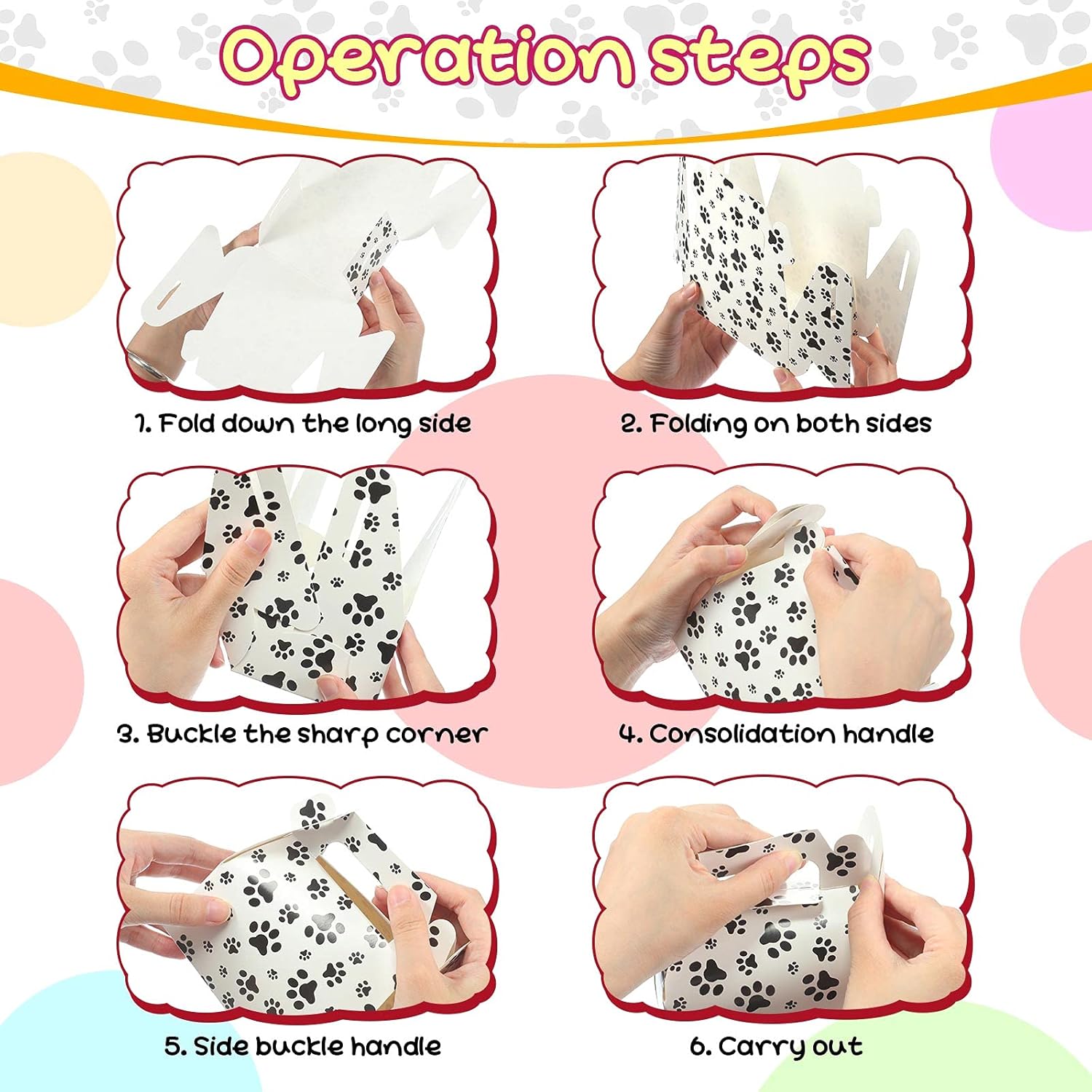 Zonon 16 Piece Paw Print Gift Box for Dog Parties