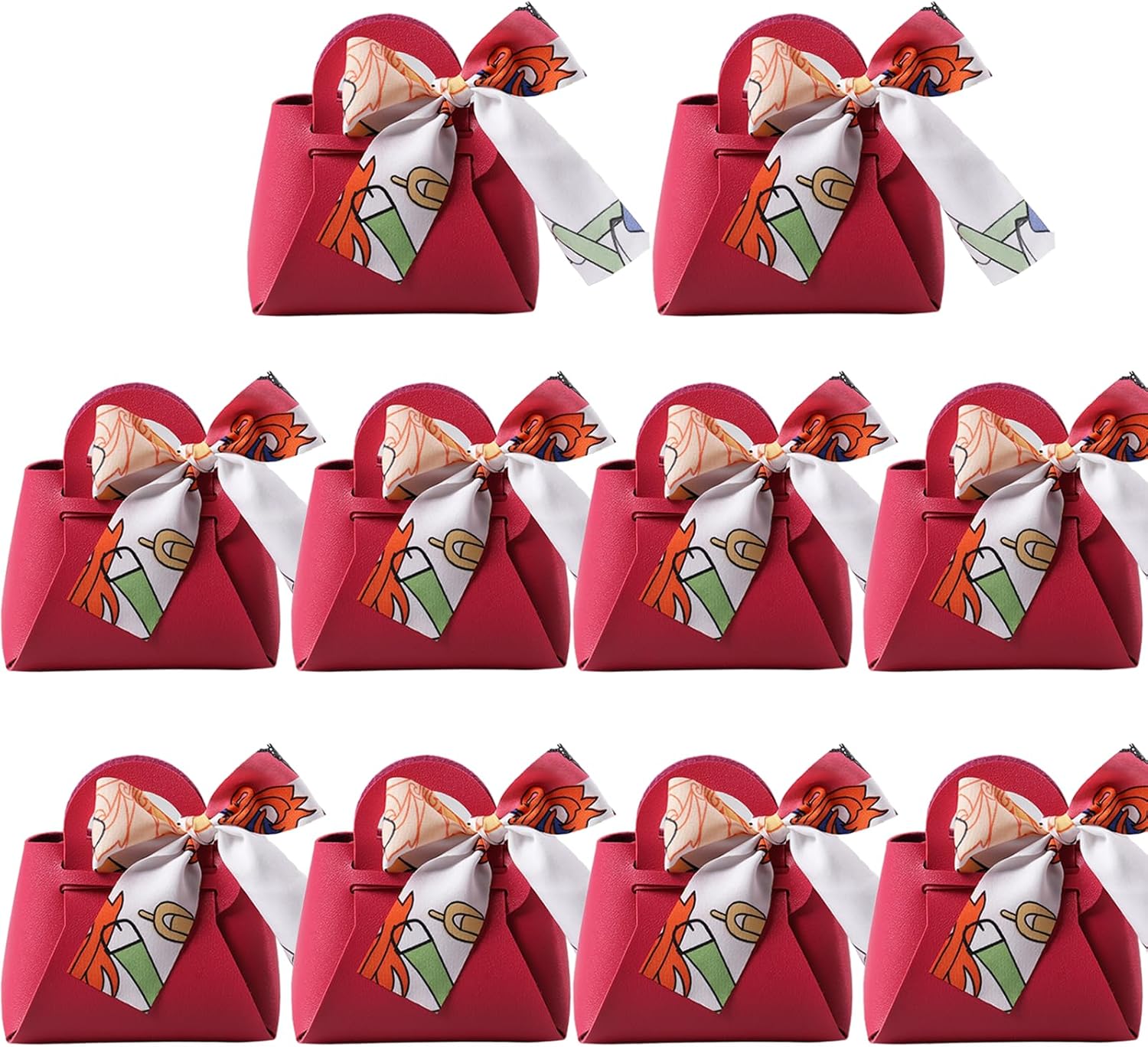 HOSDZOU 10 Pack Leather Candy Bags with Handle