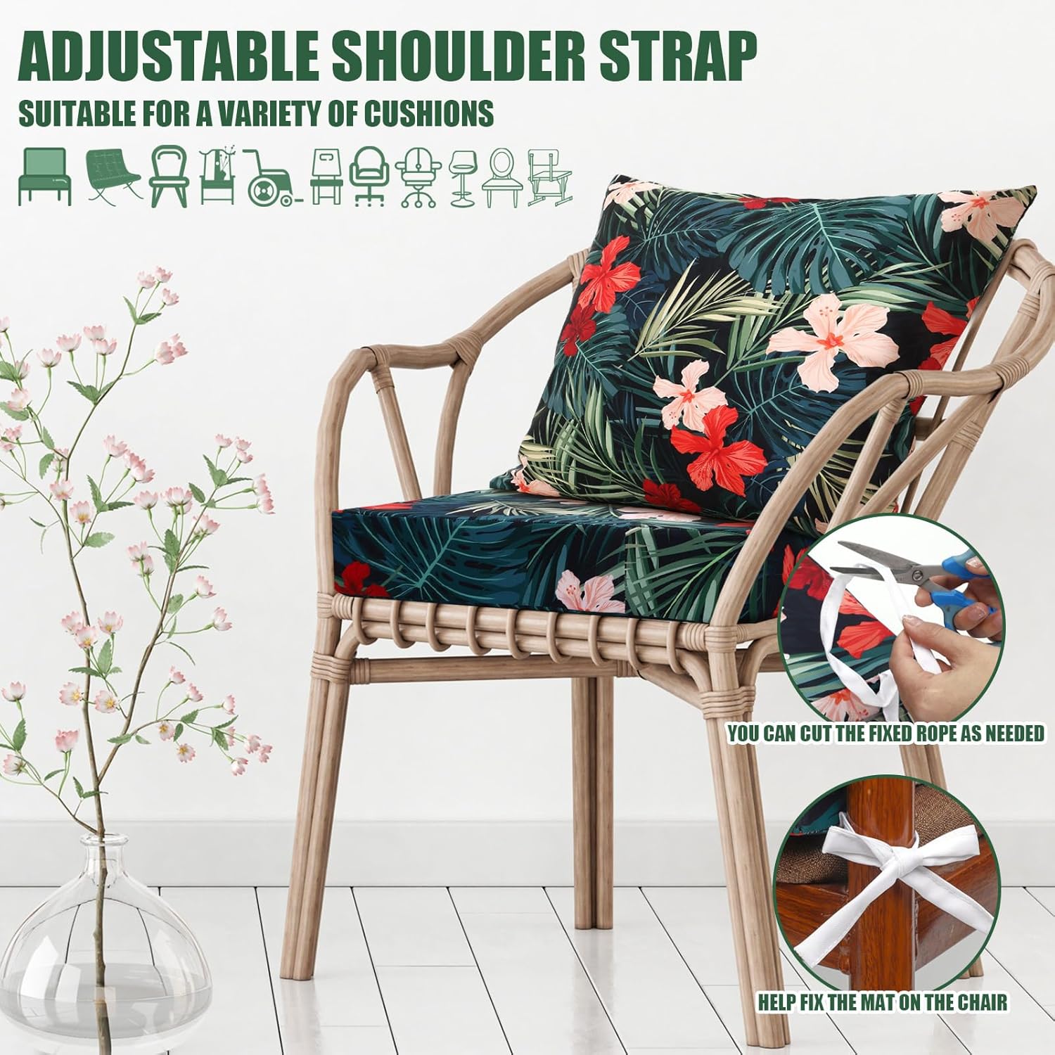 2 Pcs Hawaiian Outdoor Cushion Covers Set