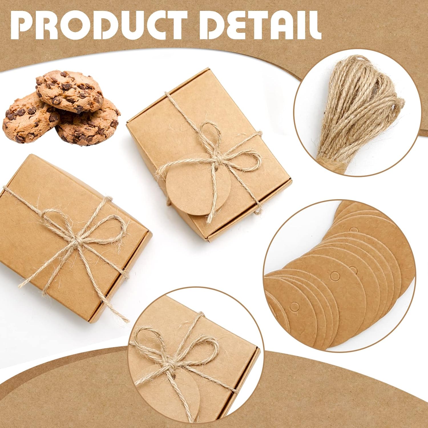 Anxingo 50 Pcs Kraft Soap Boxes for Gift Wrapping and Packaging
