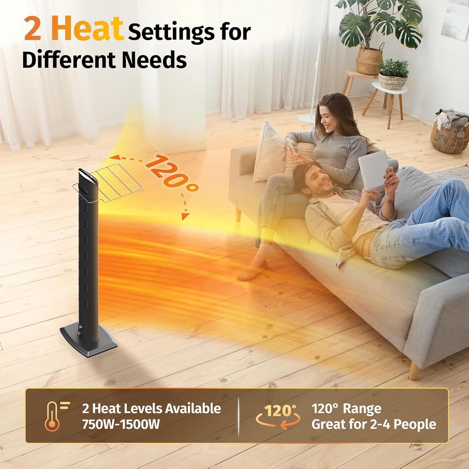 EAST OAK 1500W Portable Infrared Heater