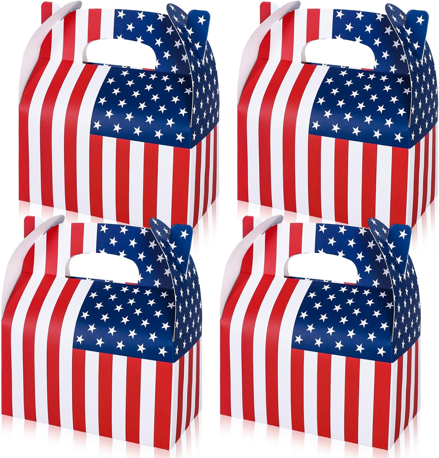 Whaline 12Pcs Patriotic Treat Box with Handle