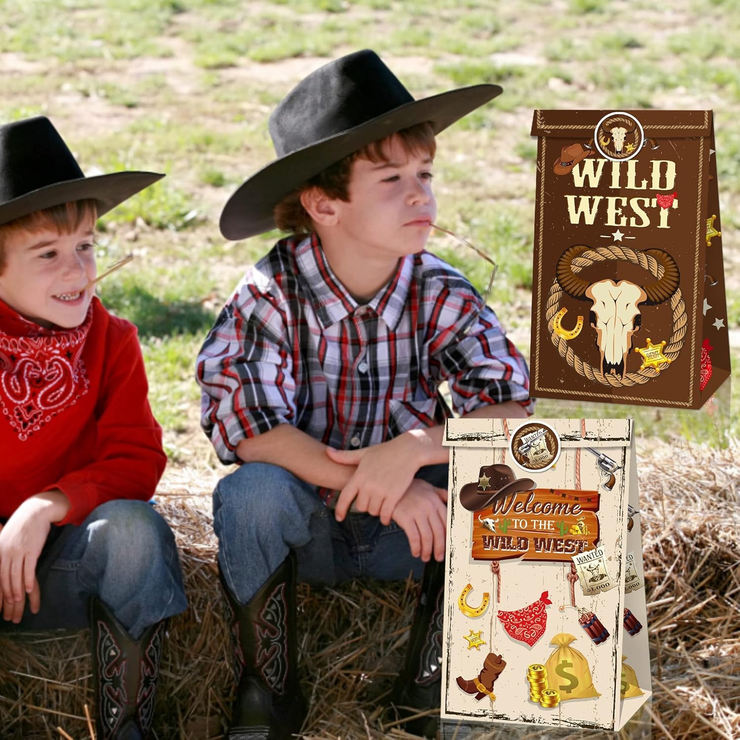 KRISTIN PARADISE 12Pcs Western Cowboy Party Favor Bags