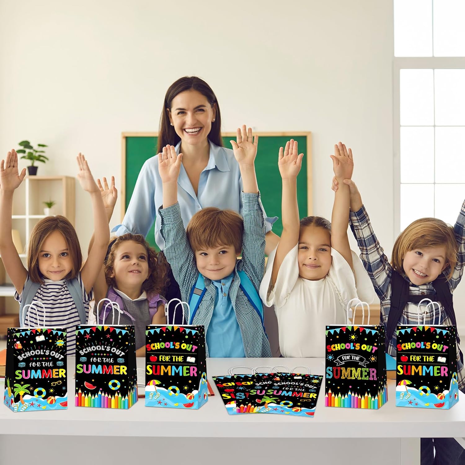 CHUNNIN 24pcs Summer Party Gift Bags for Kids