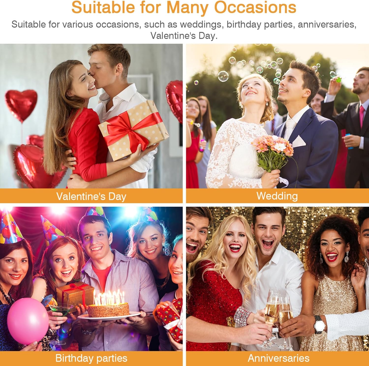 Amosfun 6Pcs Collapsible Gift Boxes with Ribbons for Birthdays Weddings and Parties