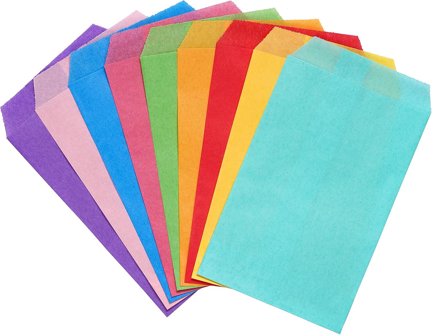 Quotidian Mint Green Flat Greaseproof Paper Bags 3x5 Inch Pack of 100