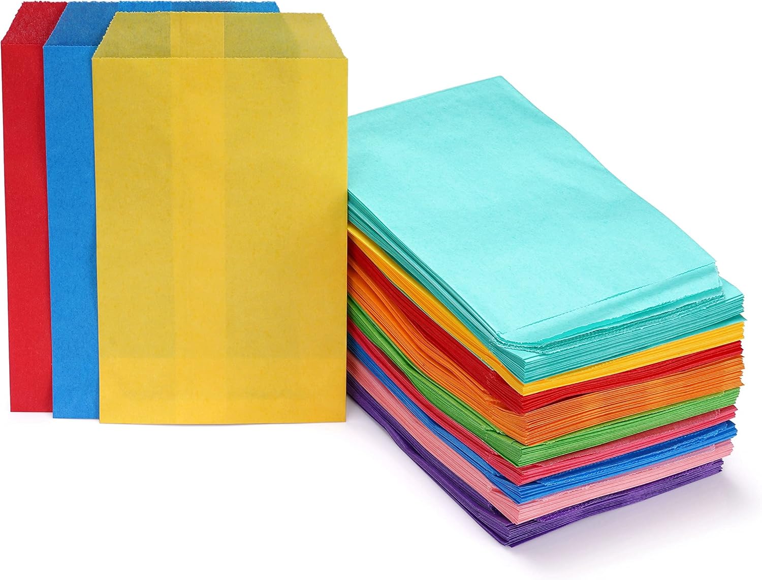 Quotidian Mint Green Flat Greaseproof Paper Bags 3x5 Inch Pack of 100