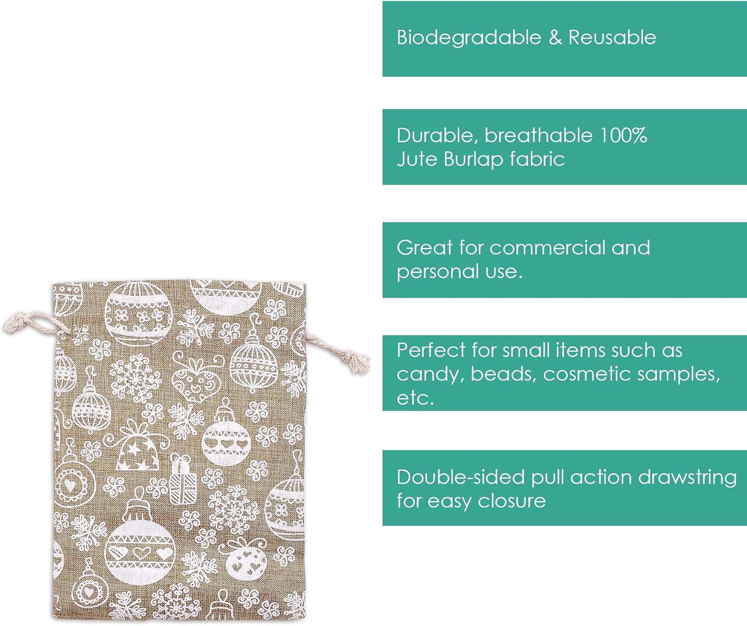 12-Pack 4x6 Reusable Jute Gift Bags with Drawstrings