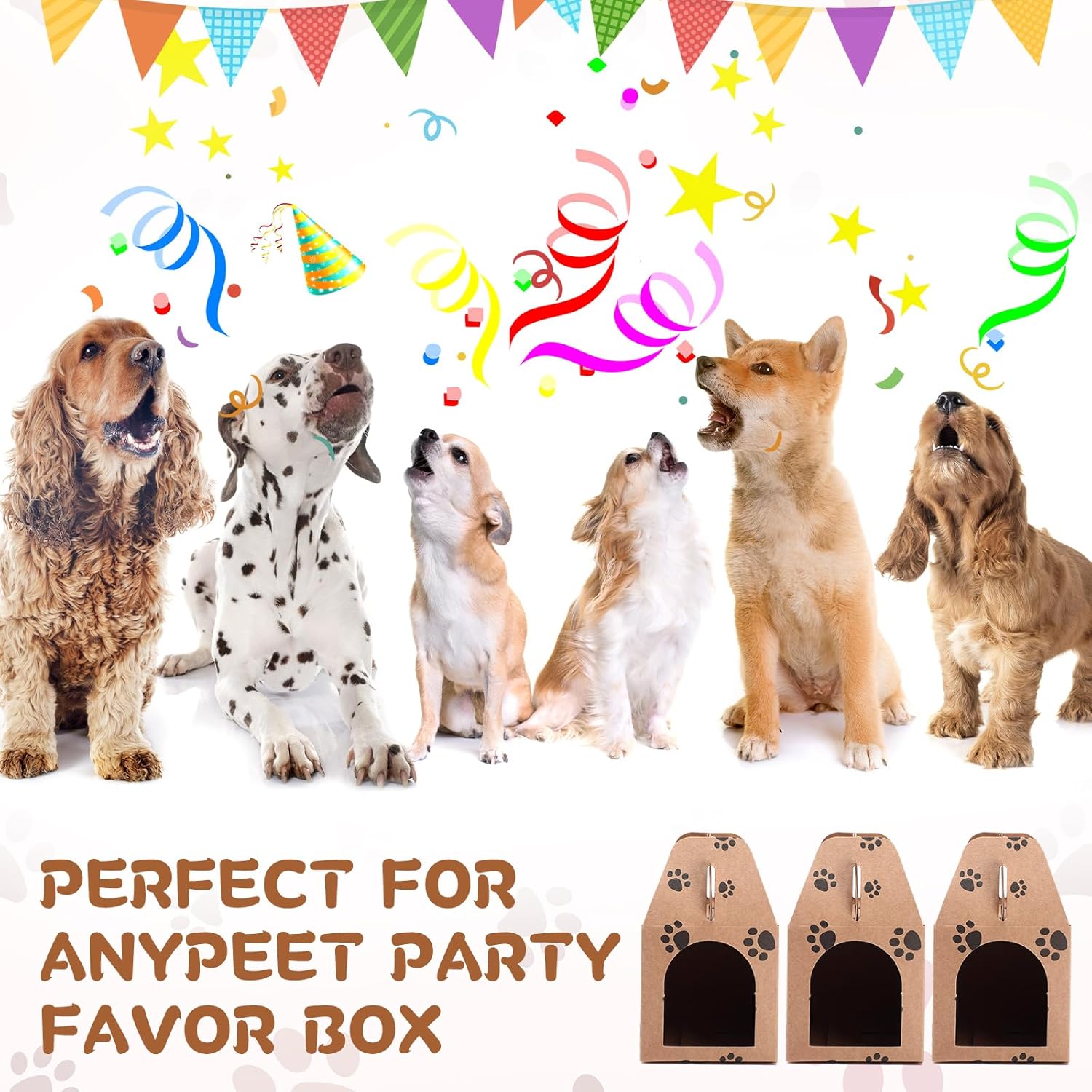 30 Pcs Paw Print Party Favor Boxes for Adoption and Weddings