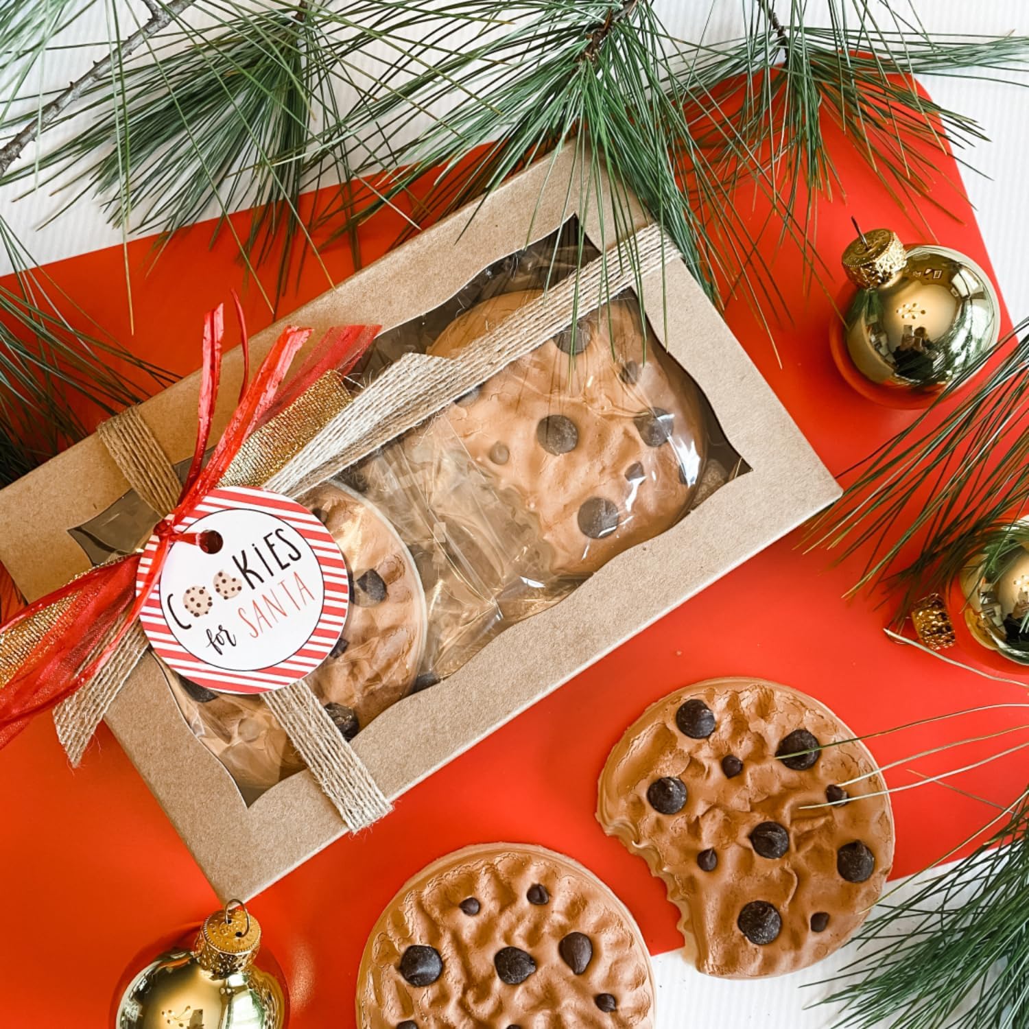 20 Pcs Kraft Cookie Boxes with Window 7x4375x15 Inch
