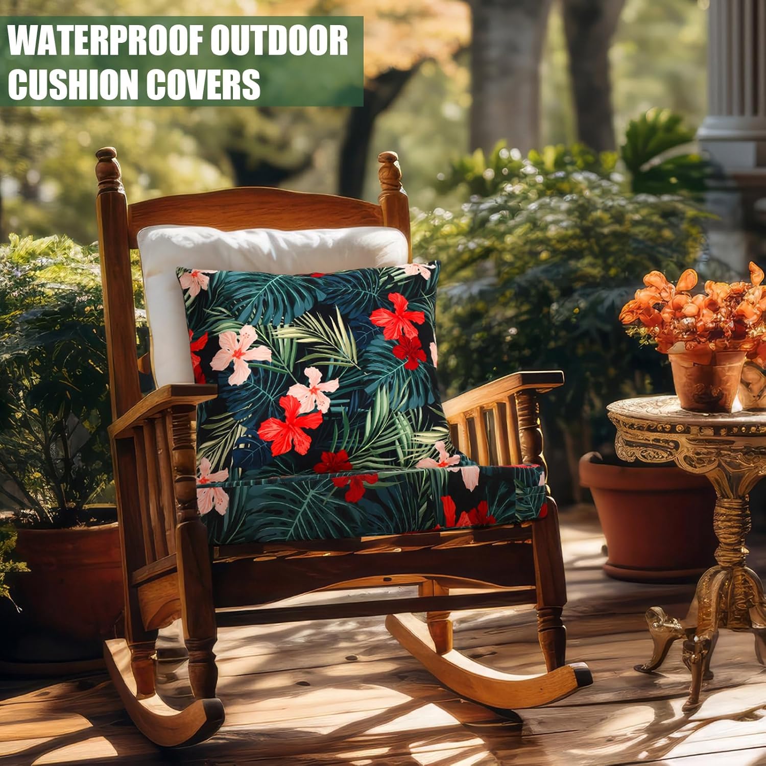 2 Pcs Hawaiian Outdoor Cushion Covers Set