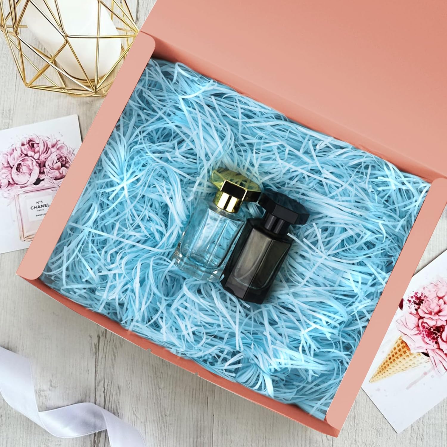 12 Pcs Large Pink Gift Boxes with Lid and Ribbon