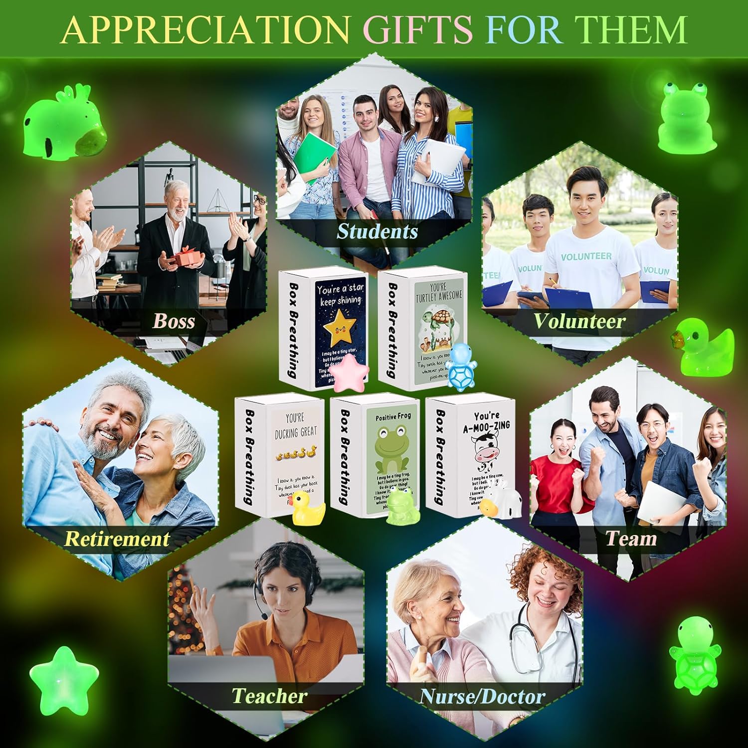 100 Pcs Luminous Resin Affirmation Gift Box Set