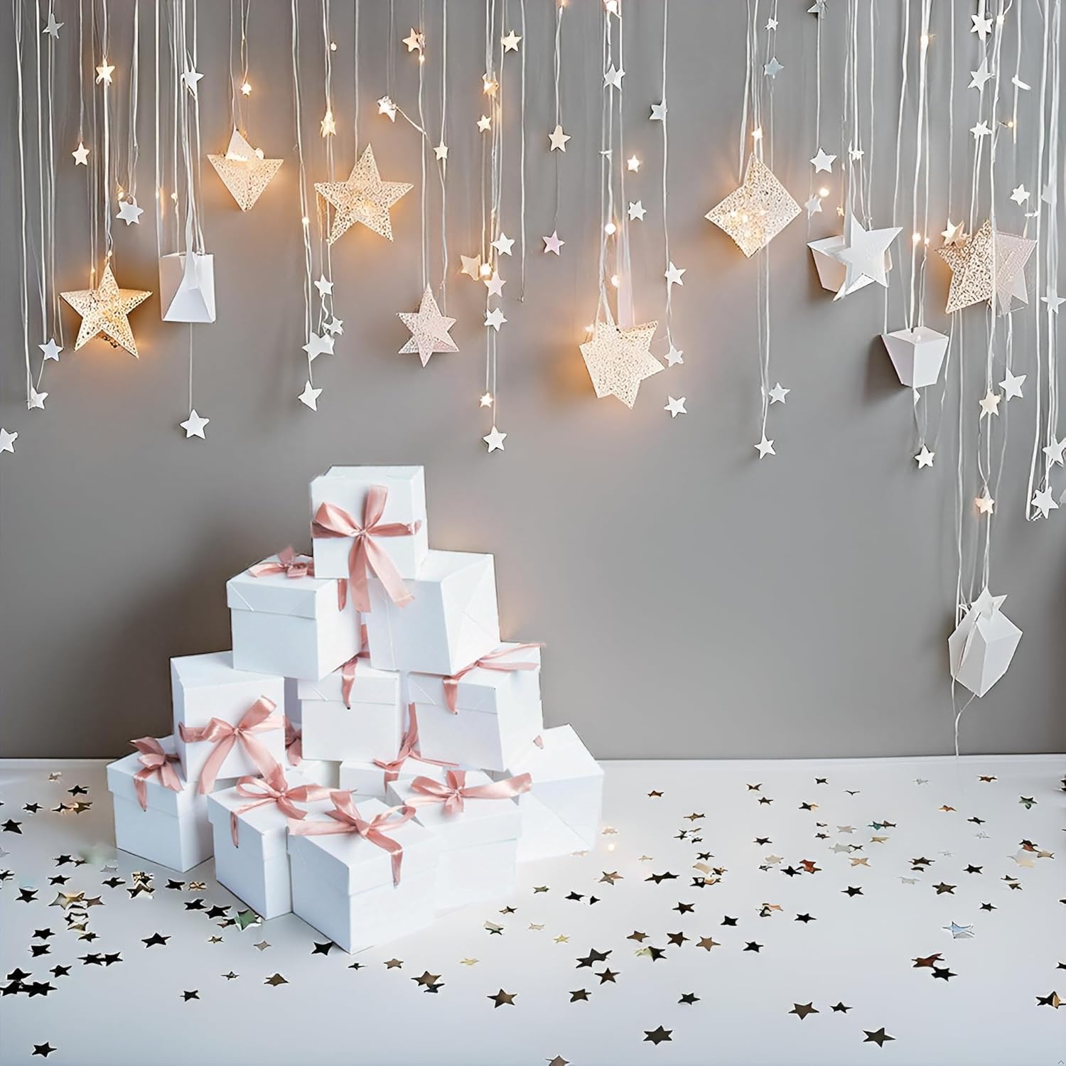 6x6x6 White Gift Boxes with Lids 12 Pcs