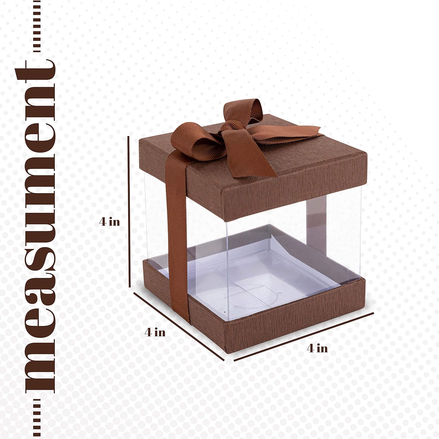 Hammont Clear Gift Box 6 Pack Brown 4x4x4