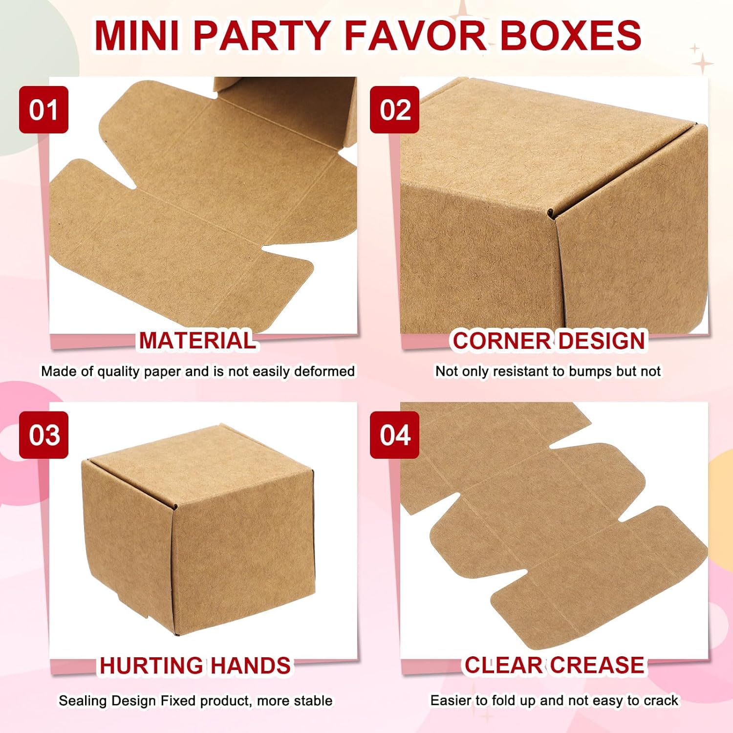 PATIKIL 39x39x2 Mini Square Gift Boxes with Lid 40 Pack