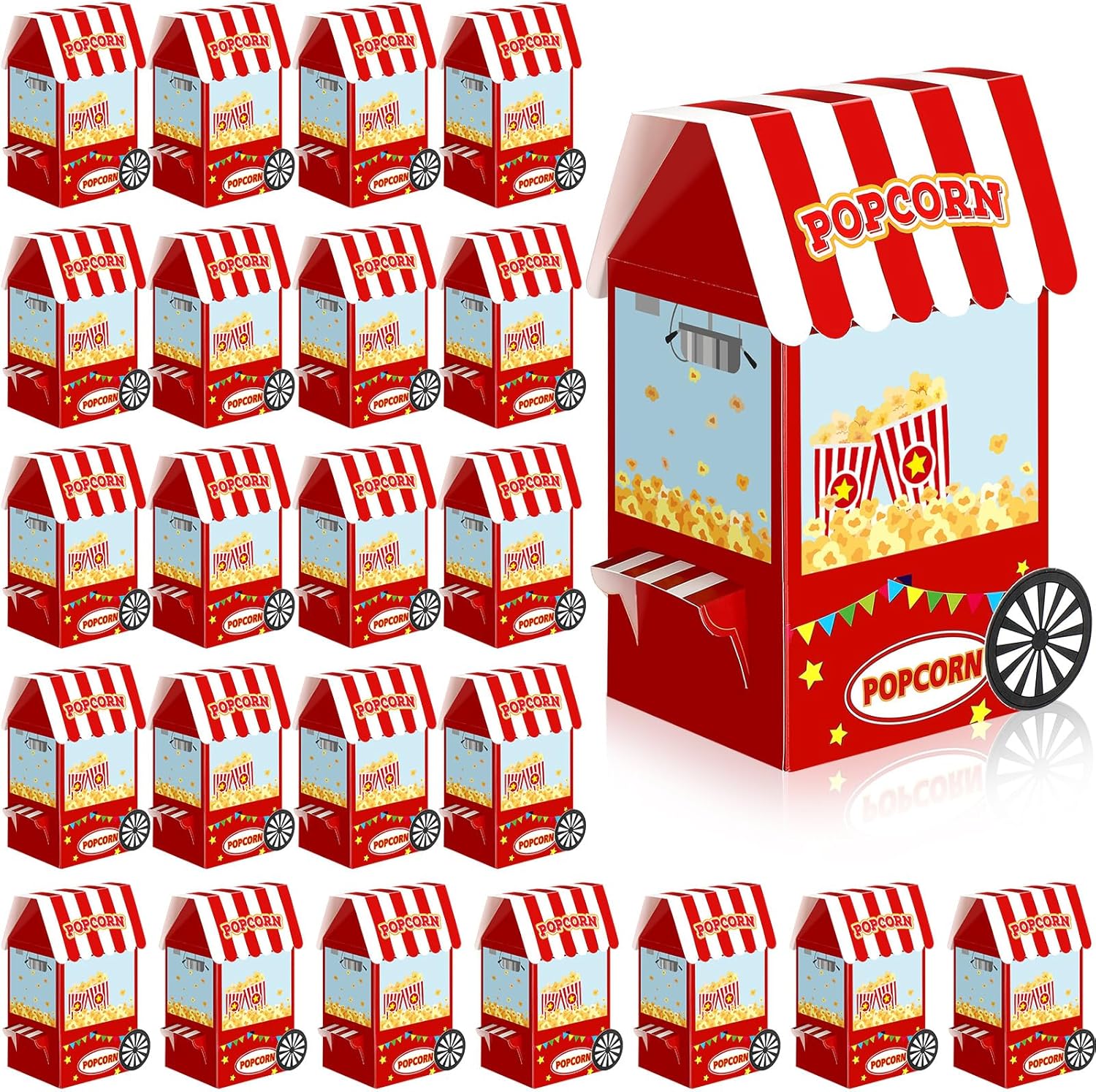 Trandraft 24 Pcs Circus Popcorn Boxes