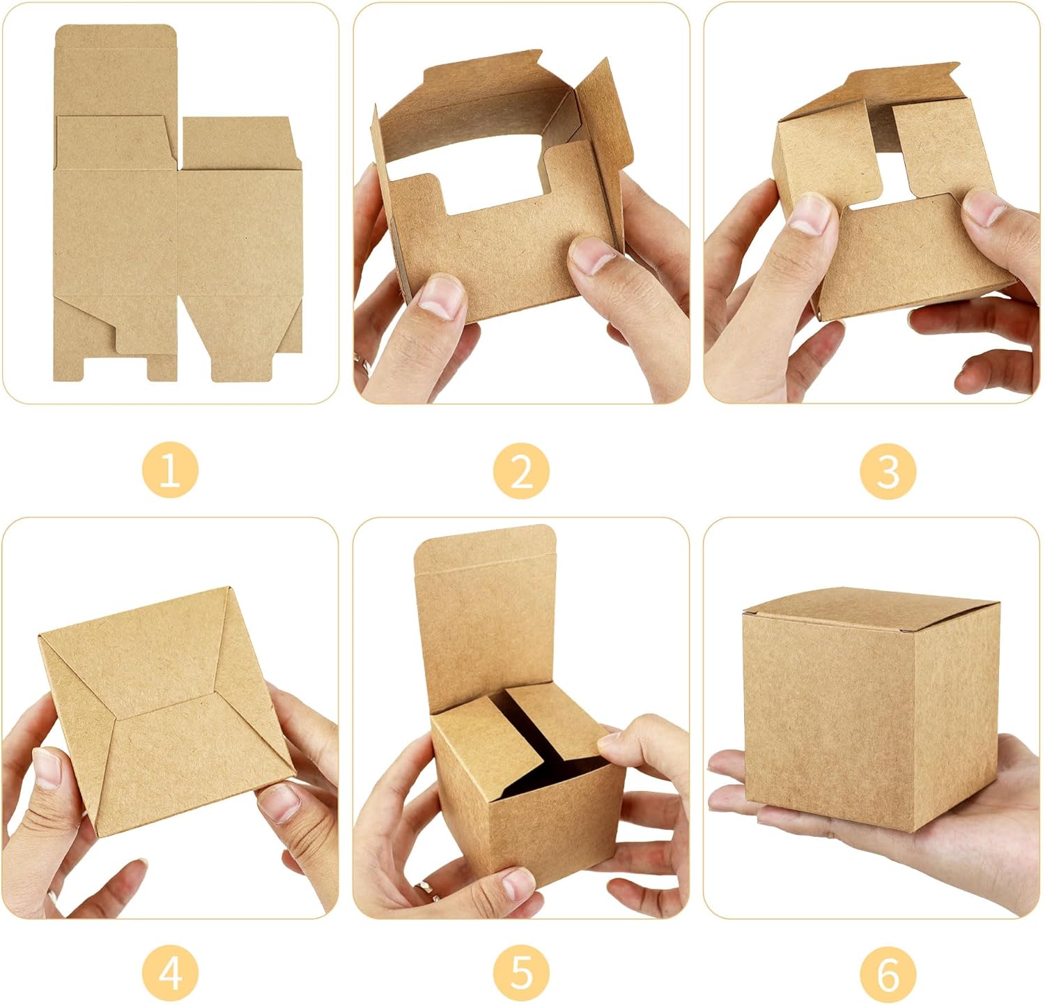 25pcs Kraft Paper Wedding Favor Boxes 315x315x315 Inch Brown
