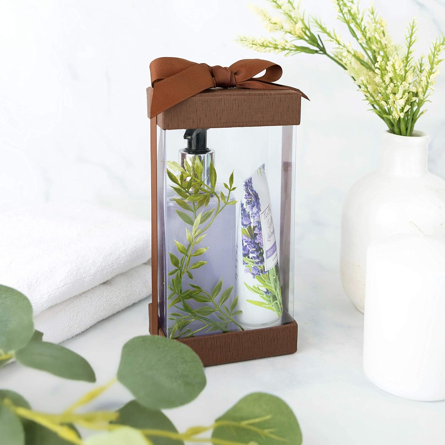 Hammont Clear Gift Box 6 Pack with Base Lid and Ribbon