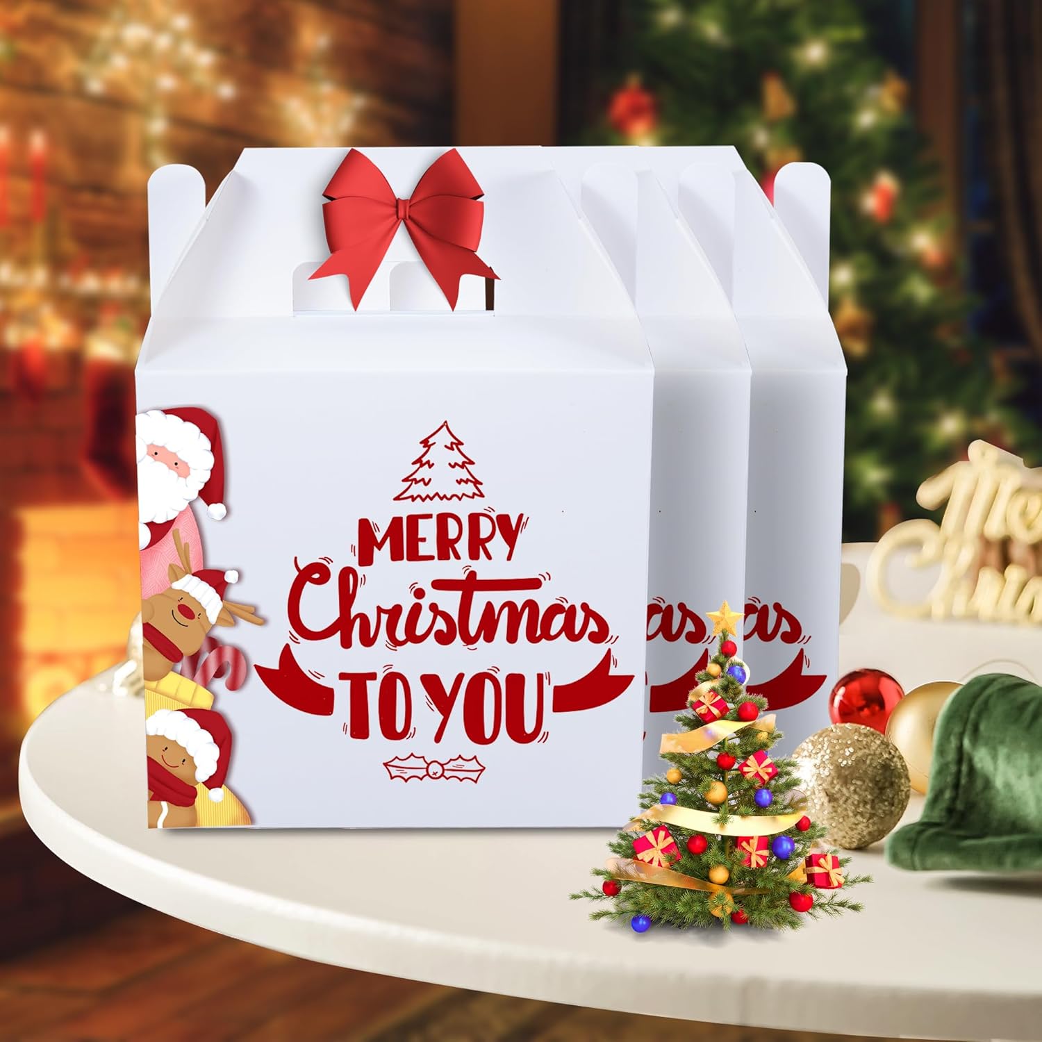 XAGLVV 24pcs White Gable Party Favor Boxes