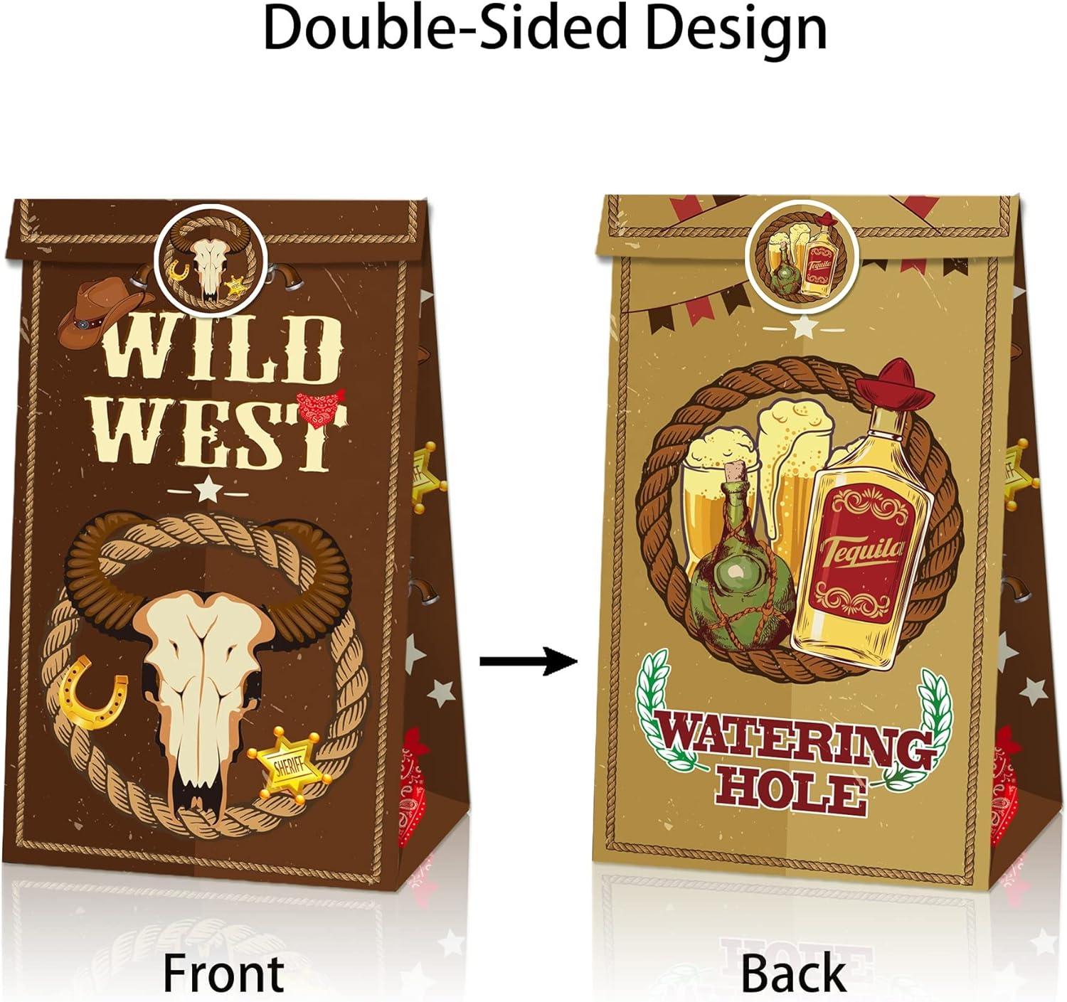 KRISTIN PARADISE 12Pcs Western Cowboy Party Favor Bags