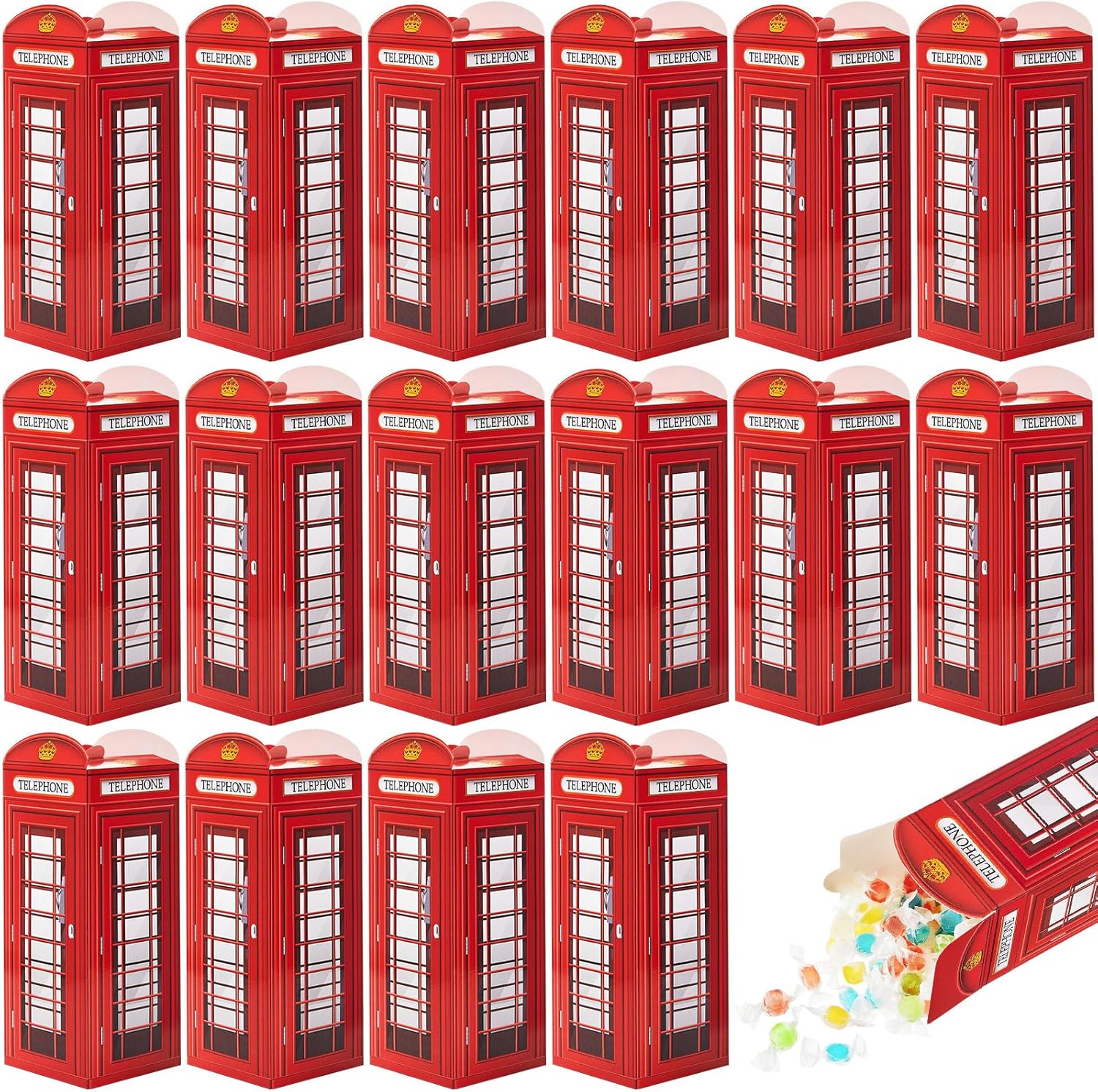 Watersay 16 Pcs British Party Decorations Candy Boxes