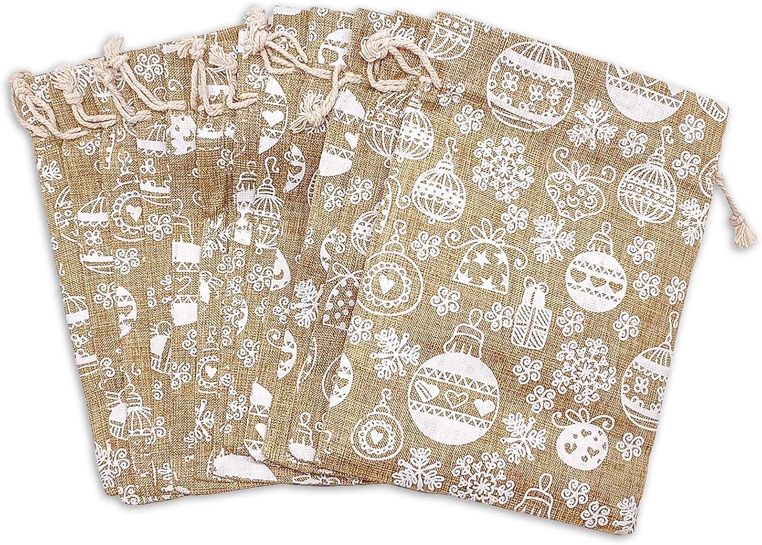12-Pack 4x6 Reusable Jute Gift Bags with Drawstrings
