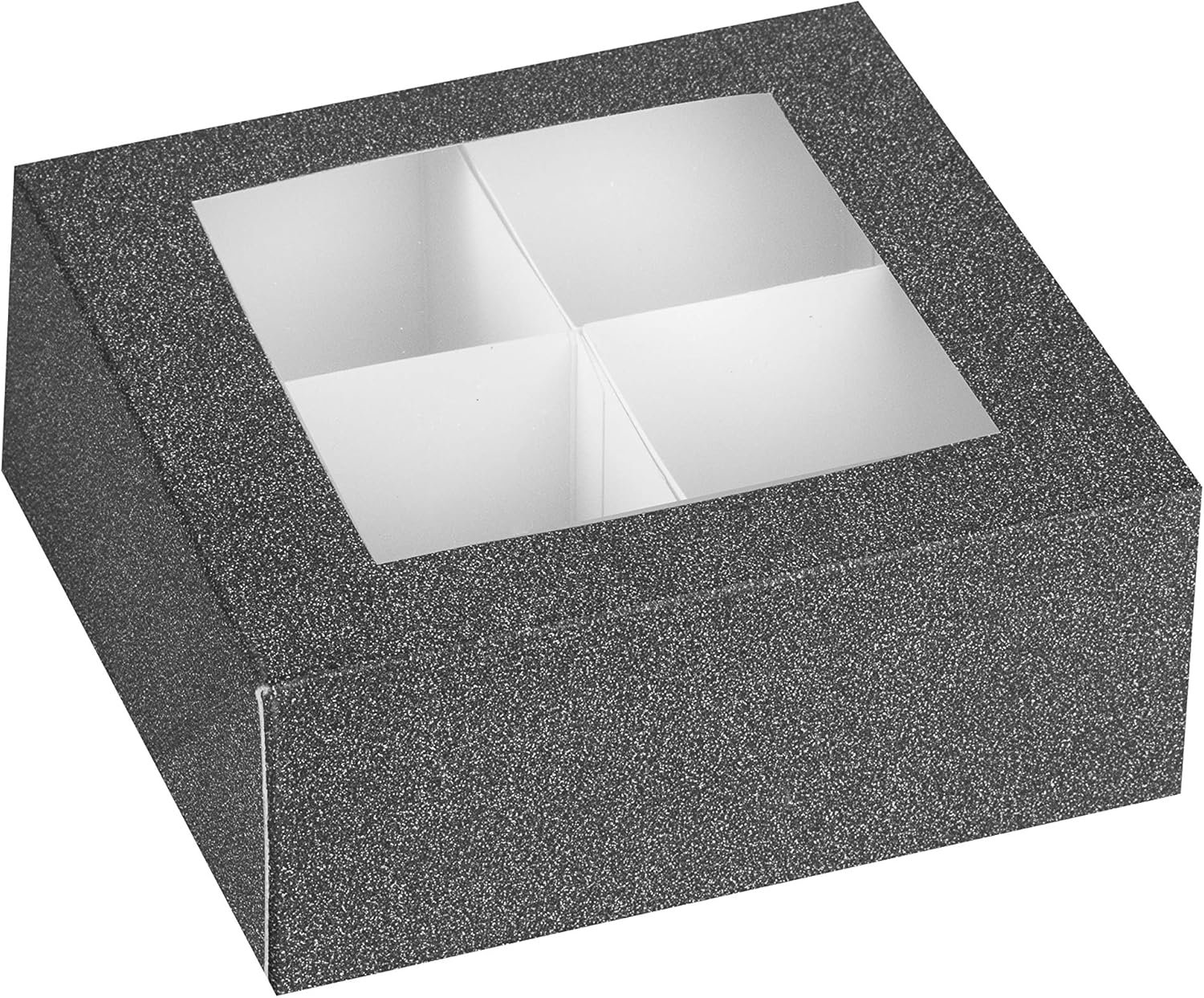 Hammont Window Box with 4 Sections - 6 Pack - Black