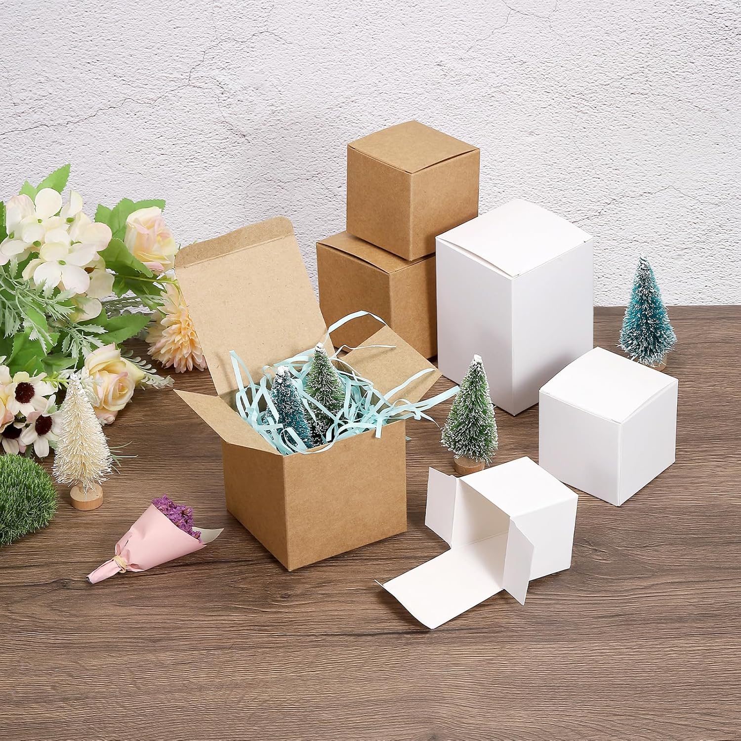 PATIKIL Brown Corrugated Gift Boxes 2x2x2 Inch Pack of 15