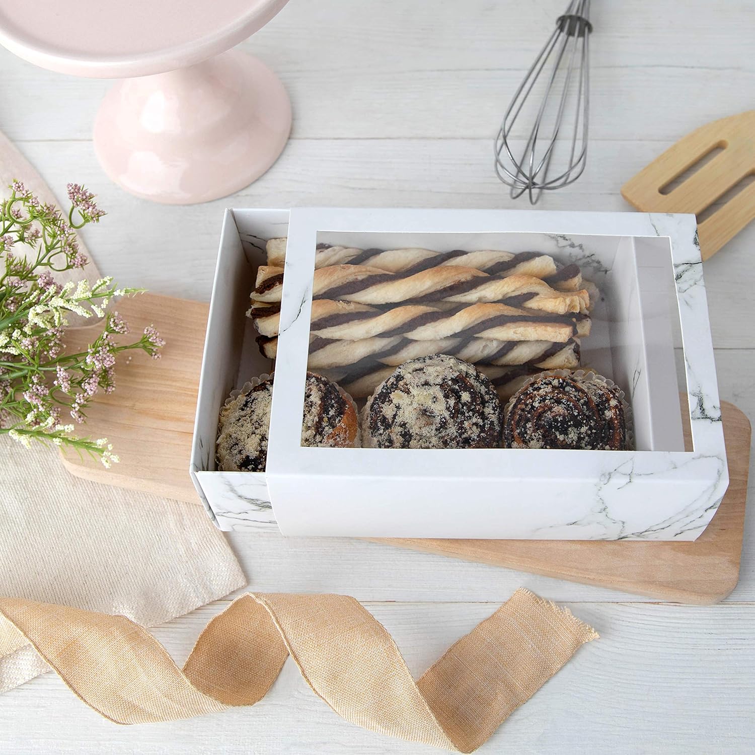 Hammont Clear Window Gift Boxes 6 Pack Rectangle