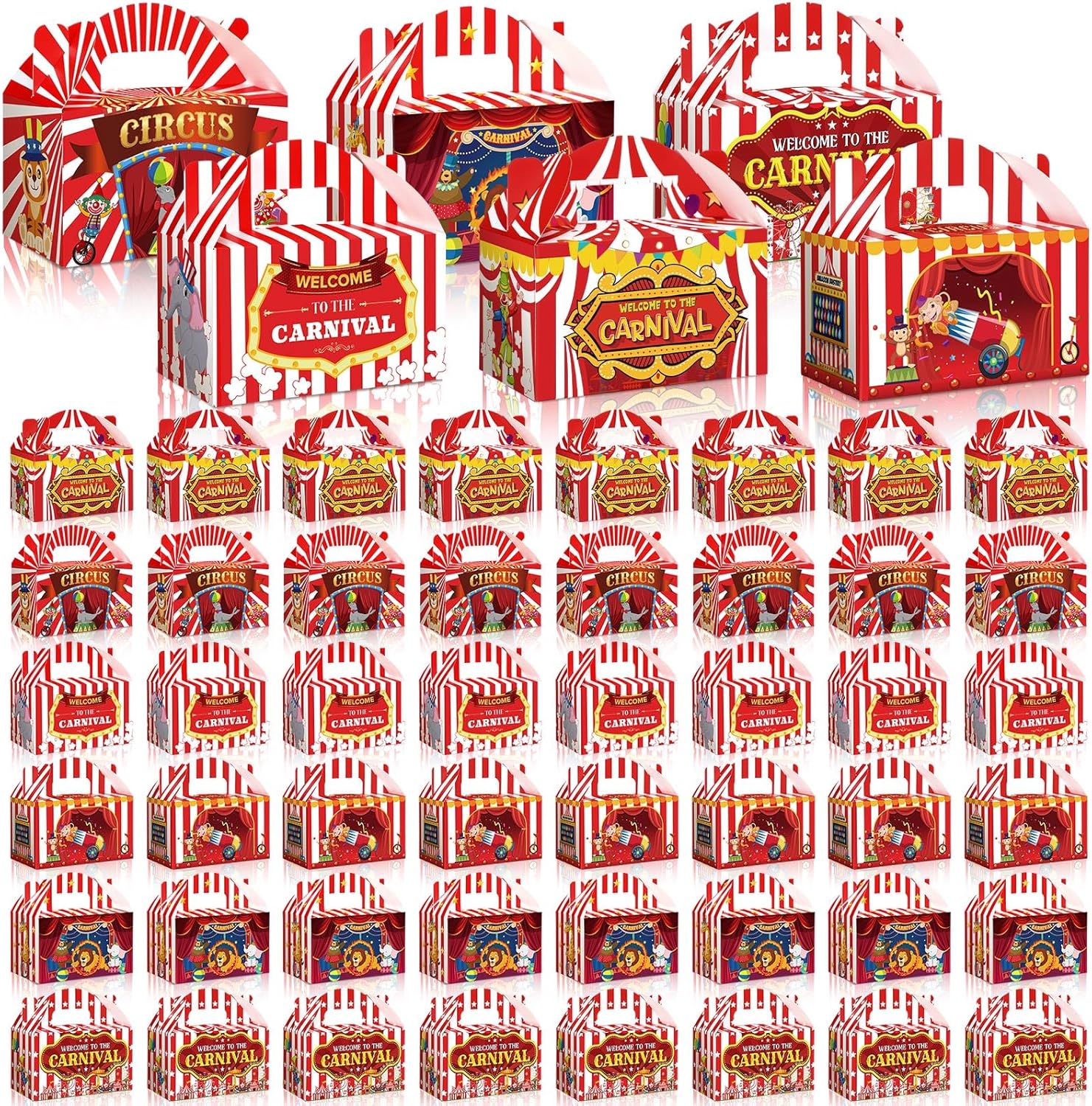 Dunzoom Carnival Themed Treat Boxes 48 Pcs