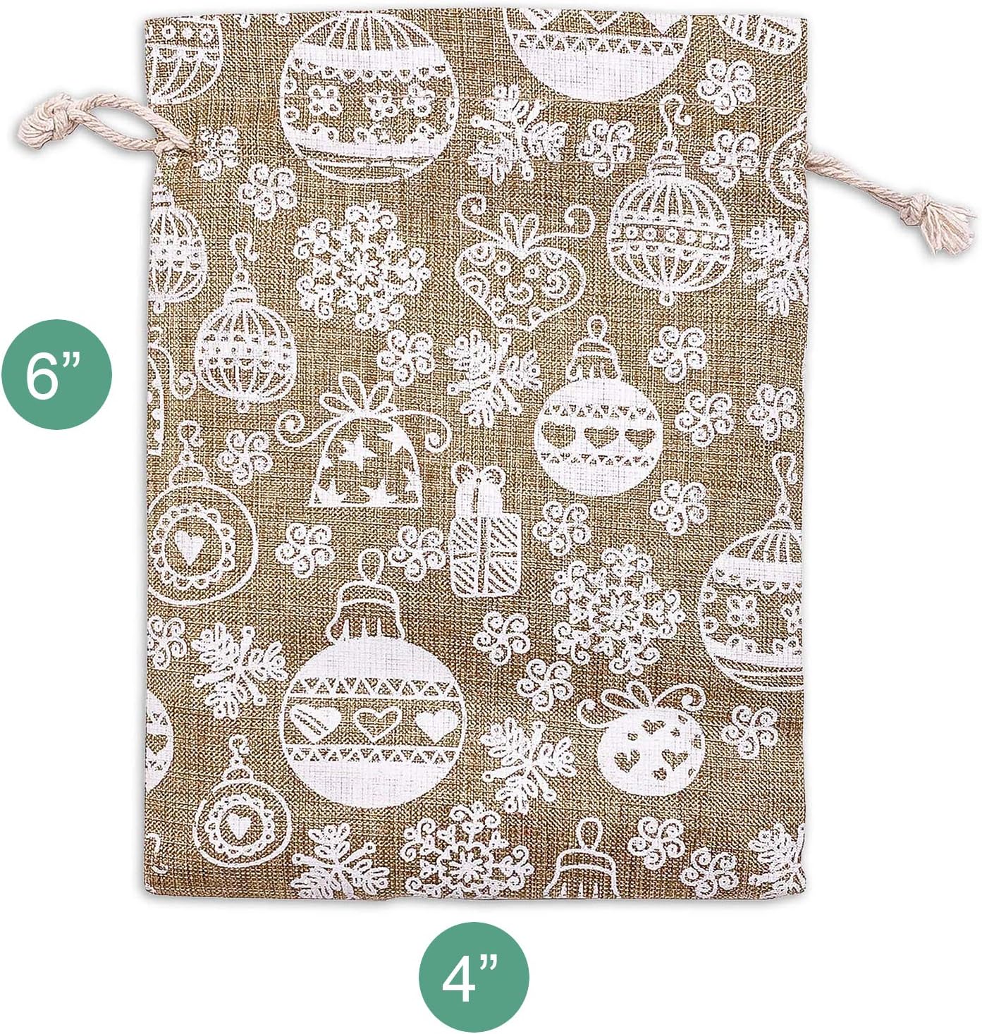 12-Pack 4x6 Reusable Jute Gift Bags with Drawstrings