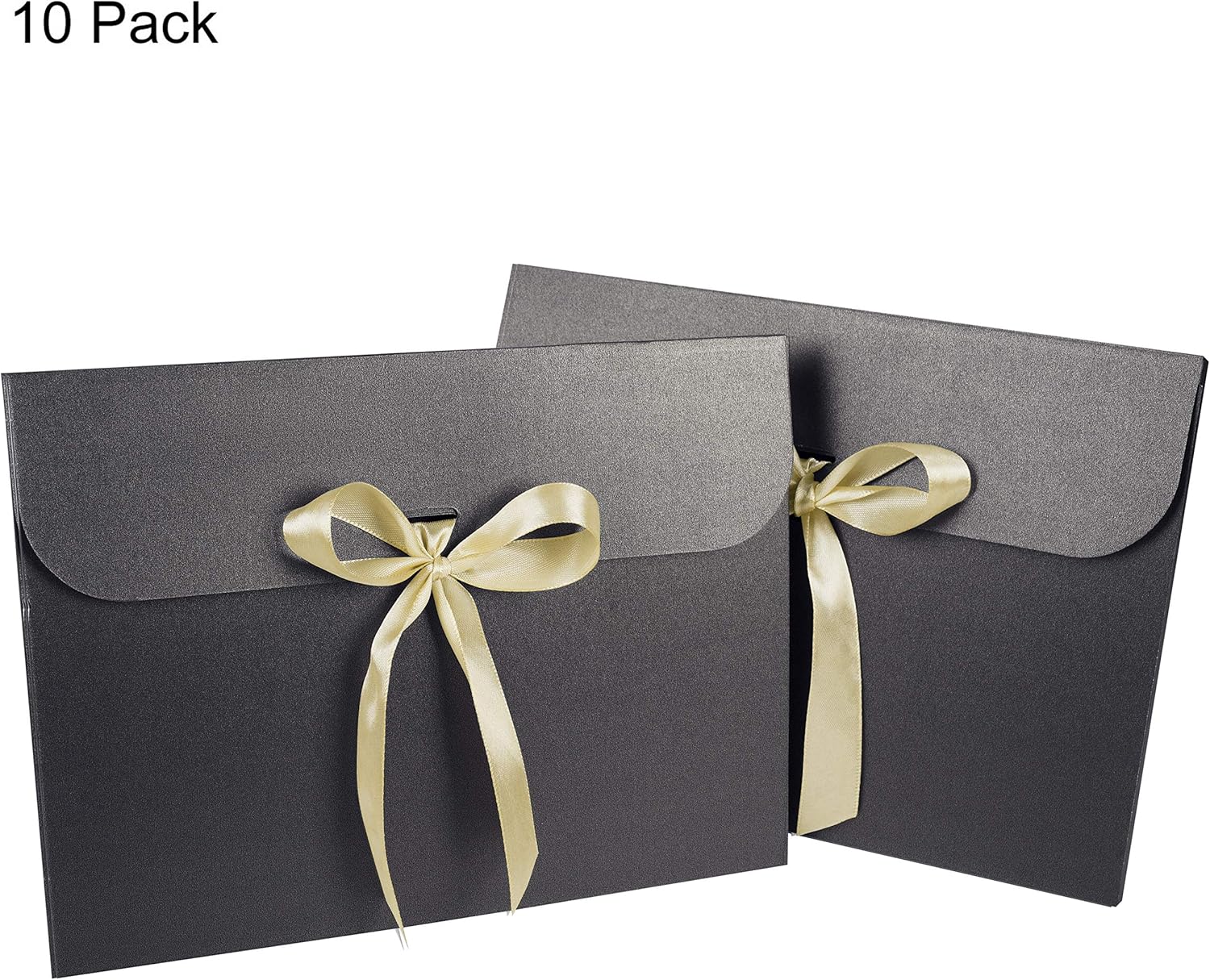 10PCS Gift Envelopes with Ribbon Bowknot Black