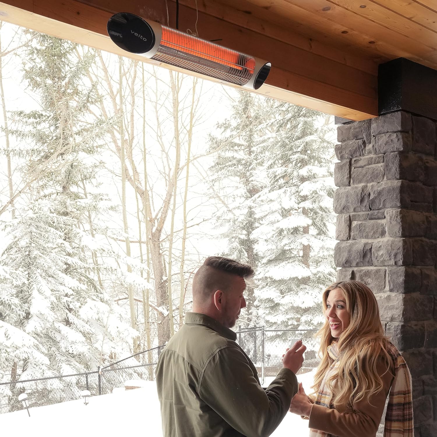 Outdoor Infrared Heater 2500W Ceiling Mount Silver